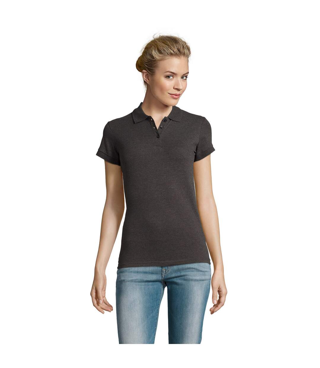 Polo Perfect Femme Charbon Chiné SOLS-2