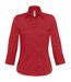 B&C Womens/Ladies Milano 3/4 Sleeve Corporate Poplin Shirt (Deep Red)