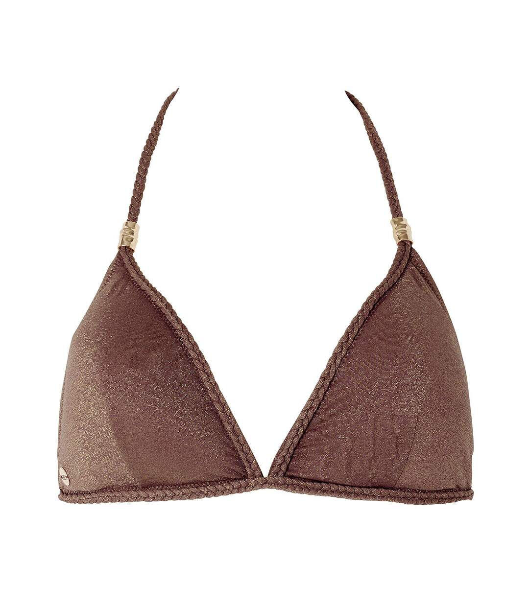 Haut de maillot de bain triangle marron Folk-1