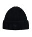 Bonnet noir femme superdry rib knit beanie-1