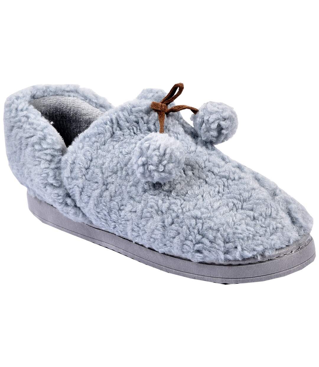 PANTOUFLE Femme Chausson COCOONING PD7195 GRIS-1