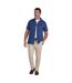 Chemise Manches Courtes Motif/style À Rayures Athens Homme Bleu Marine Raging Bull-1