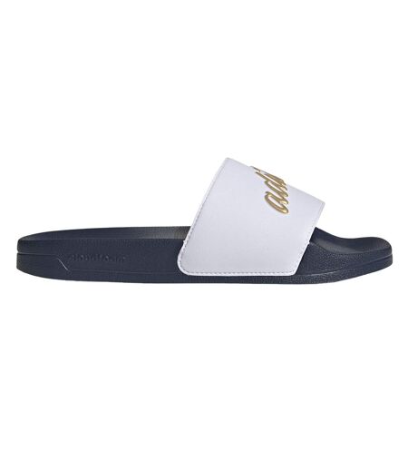 Claquettes Adilette Shower Femme Blanc Bleu Marine Adidas