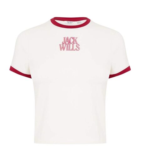 T-shirt Motif/style Logo Brodé Femme Blanc Rouge Jack Wills