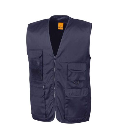 Gilet safari multipoches sans manches - R045X - bleu - reporter