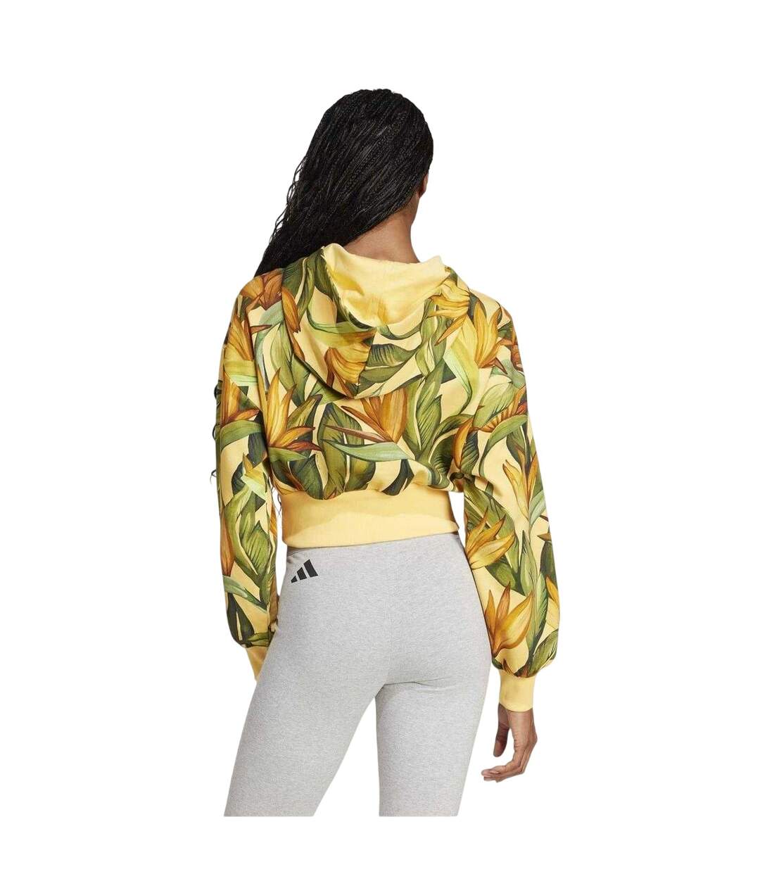Sweat À Capuche Farm Rio Femme Rose Pâle Jaune Or Vert Adidas-3