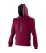 Awdis Varsity Hooded Sweatshirt / Hoodie (Burgundy/Charcoal) - UTRW165