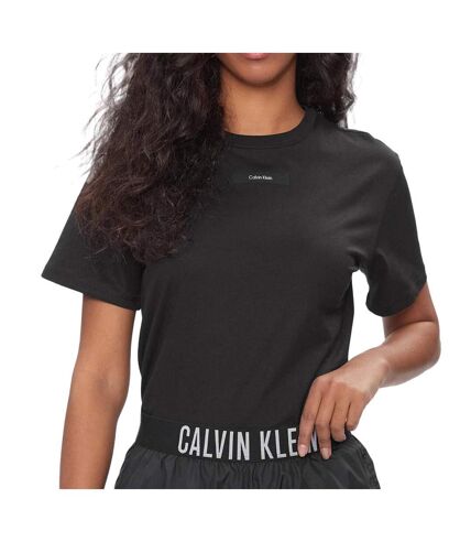 T-shirt Noir Femme Calvin Klein Micro Logo - XS