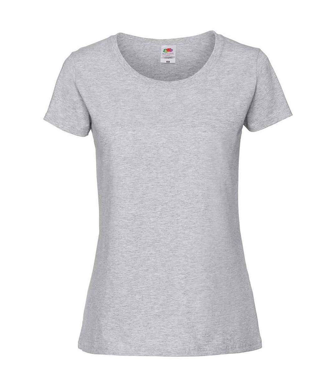 Womens/ladies Iconic Ringspun Cotton T-shirt Heather Grey Fruit Of The Loom-1