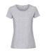 Womens/ladies Iconic Ringspun Cotton T-shirt Heather Grey Fruit Of The Loom-1