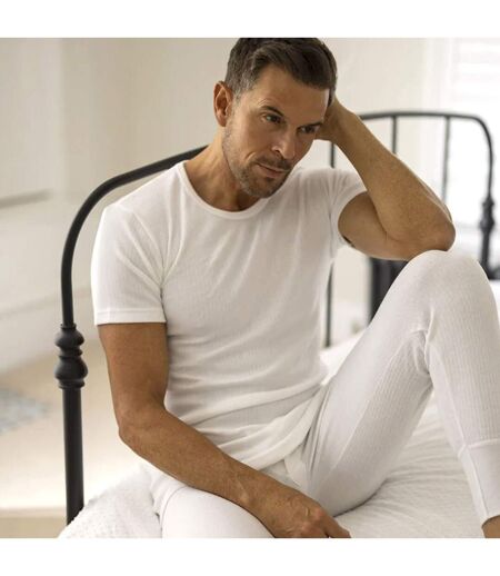 Mens Cotton Thermal Underwear Short Sleeve Top