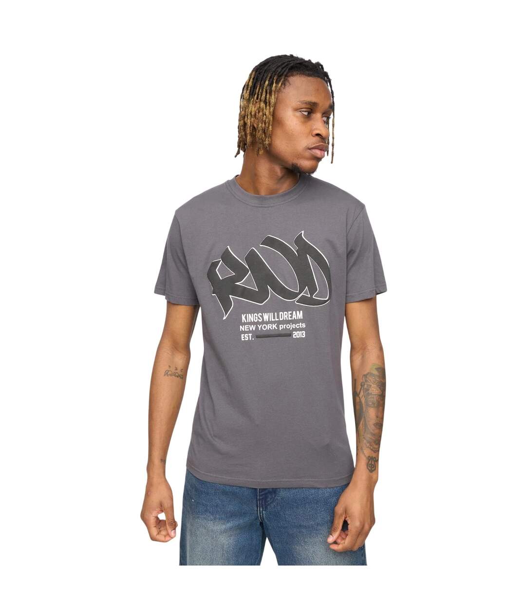 Mens Markered T-shirt Asphalt Kings Will Dream-2