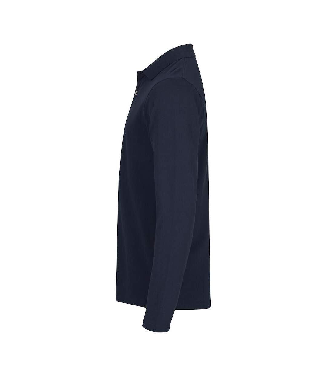 Mens Premium Stretch Long-sleeved Polo Shirt Navy Clique-3