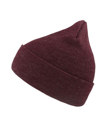 Wind double skin beanie with turn up burgundy melange Atlantis