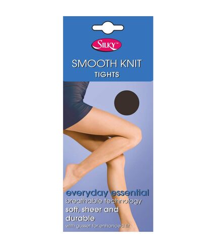 Silky Womens/Ladies Smooth Knit Tights (1 Pairs) (Barely Black)