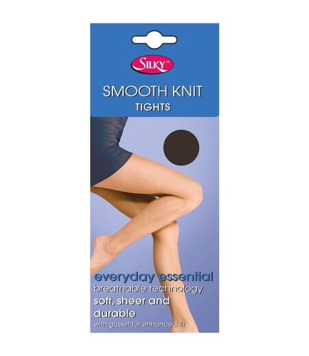 Womens/ladies smooth knit tights 1 pairs barely black Silky