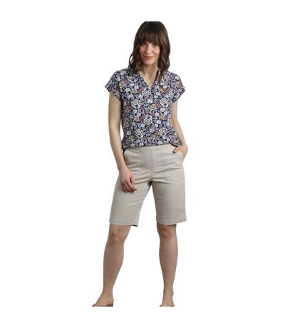 Womens/ladies Kinnie Flat Fronted Shorts Stone Weird Fish