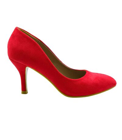 Where´s That From Womens/ladies Suede Pointed Mid High Heel Court Pumps Red Where's That From