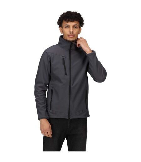 Mens Arcola Soft Shell Jacket Seal Grey Black Regatta