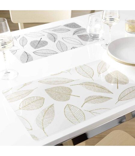 Set de Table Imprimé Feuillette 30x45cm Or