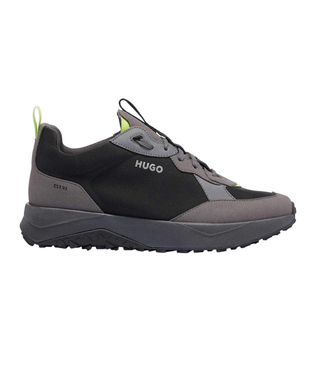 Mens Kane Runn Textile Lace Up Shoes Black Hugo-1