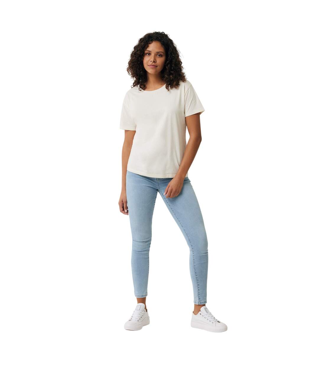 Womens/ladies yala recycled cotton lightweight t-shirt ivory white Iqoniq-3