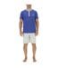 Ensemble Pyjama court homme en coton uni col boutonné & Logo poitrine Pierre Cardin-1