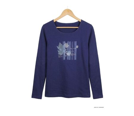 Tee-shirt MAYFLOWER NAVY2 marine à sérigraphie : le confort créatif