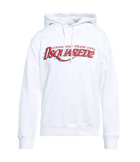 Sweat À Capuche Motif/style Logo Canadian Team Homme Blanc DSquared2