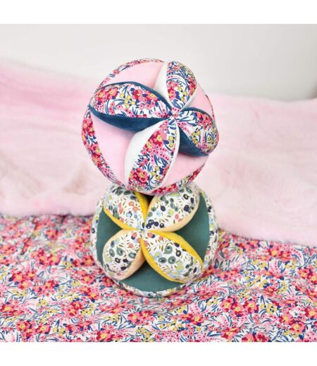 Ensemble balle sensorielle + doudou hochet polyester collection DUO BOH'AIME 2 pièces Faon