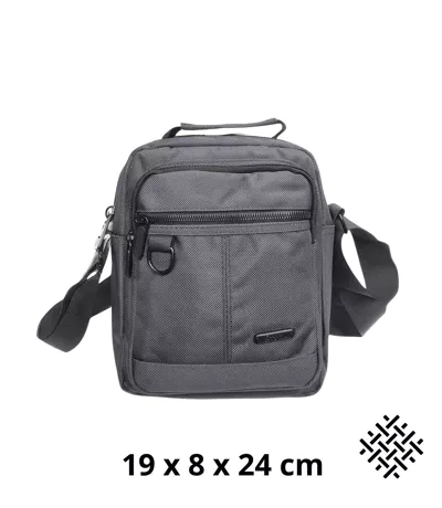 Sacoche Pratique Multi-Poches pour Homme - Style Moderne en Synthétique Gris