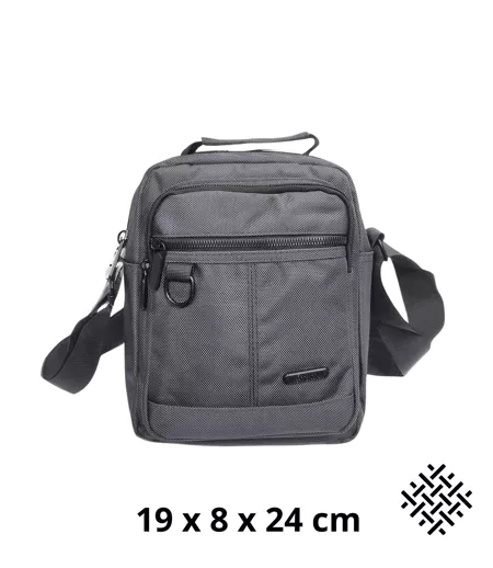 Sacoche Pratique Multi-Poches pour Homme - Style Moderne en Synthétique Gris