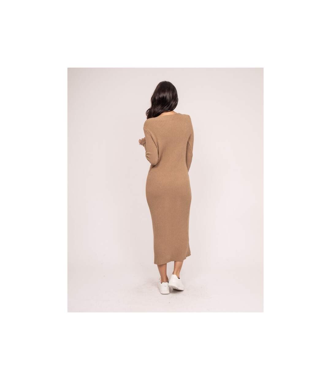 Robe longue maille côtelée IVERNY - Dona X Lisa-2