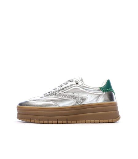 Baskets argent /vert femme teddy smith sneakers 120305