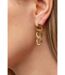 Gold and Silver Steel Punk Cuban Link Chain Tassel Dangle Drop Stud Earrings