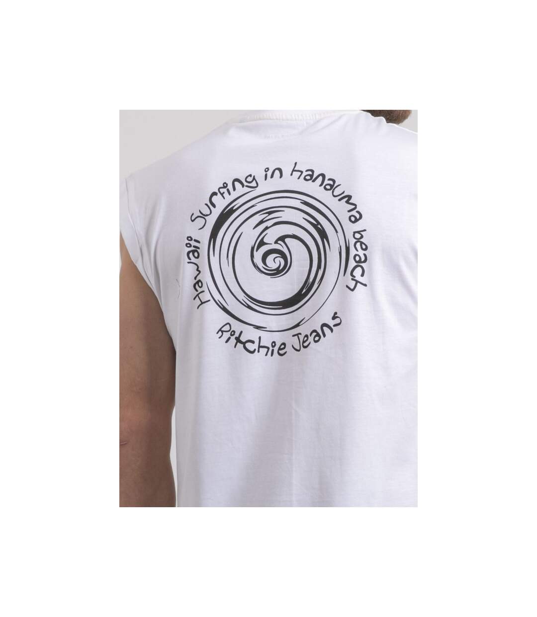 T-shirt sans manches col rond pur coton NEGAK