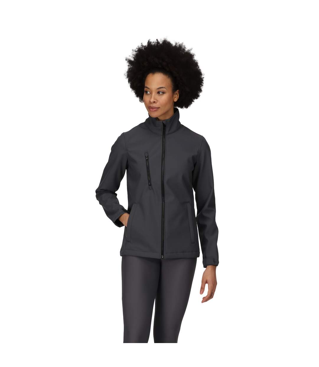 Womens/ladies 3 Layer Membrane Soft Shell Jacket Seal Grey Black Regatta Professional-3