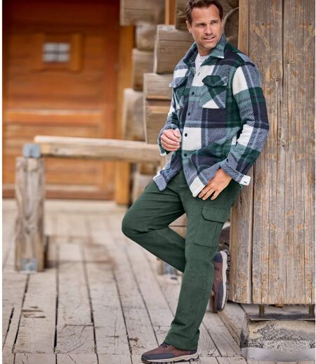 Men's Green Corduroy Cargo Pants