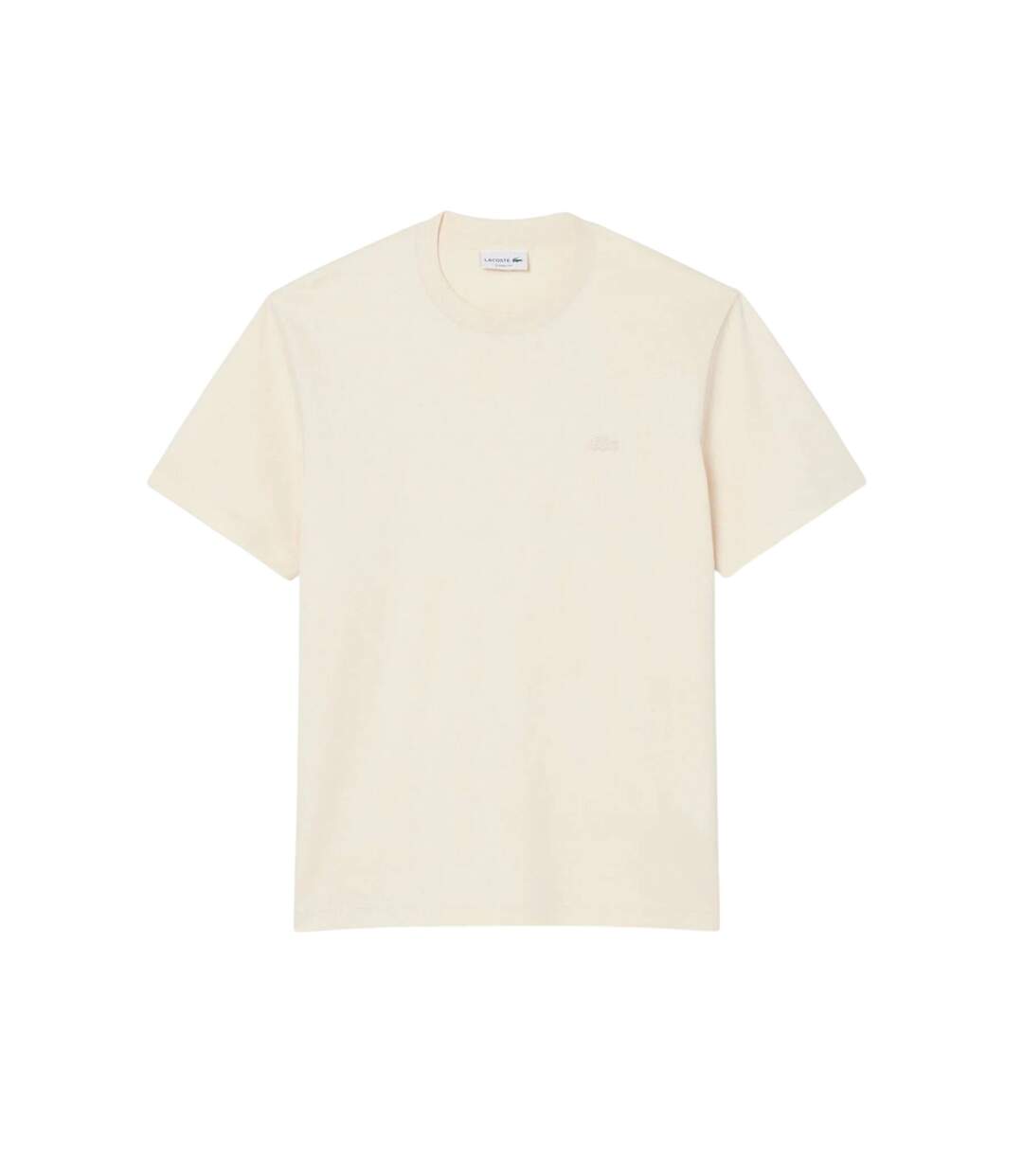 Mens Paris Logo Cotton T-shirt Cream Lacoste-2