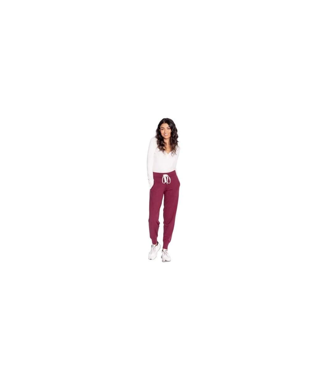 Womens/ladies High Waist Joggers Bordeaux PJ Salvage-1