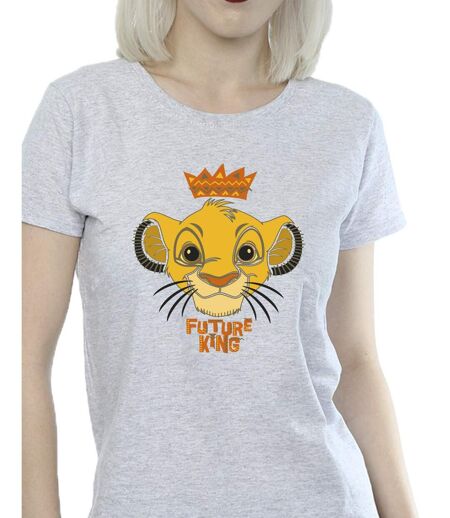 Disney - T-shirt THE LION KING FUTURE KING - Femme (Gris chiné) - UTBI16369
