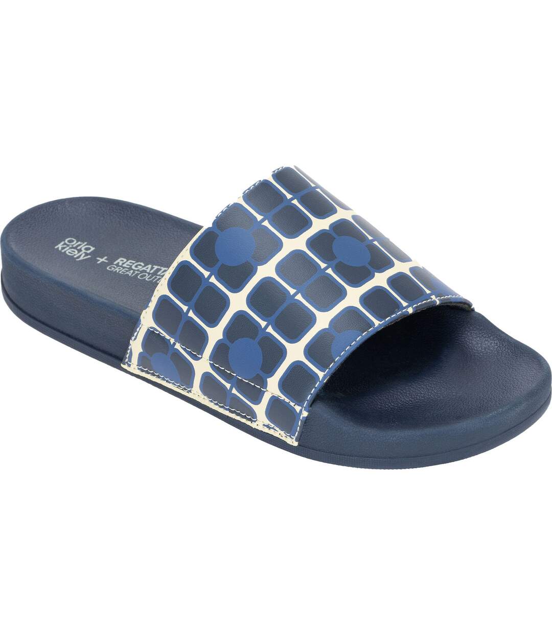 Womens/ladies Orla Kiely Sliders Navy Regatta-1