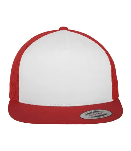 Casquette Trucker Motif/style Uni Classic Adulte Rouge Blanc Flexfit