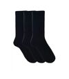 Mens Cotton Rich Plain Black Socks (Pack Of 3) (Black) - UTMB296
