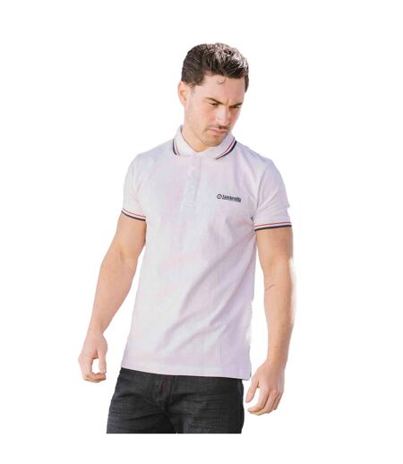 Polo Ss25 Homme Blanc Rouge Bleu Marine Lambretta