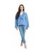 Womens/ladies Short Tailored Jacket Powder Blue Be You-2