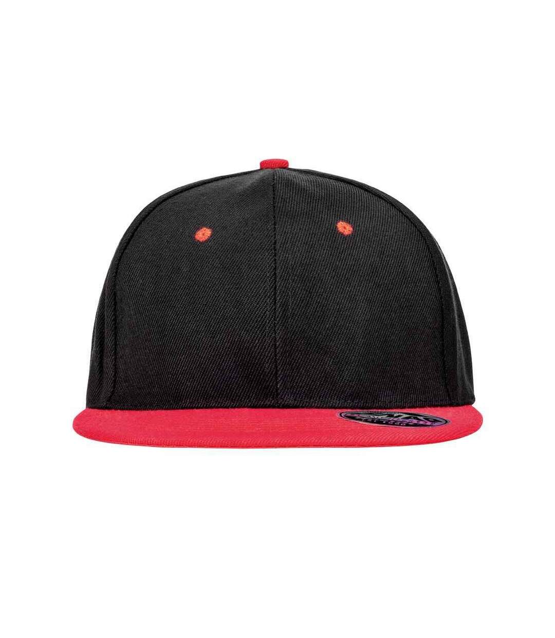 Unisex adult bronx contrast snapback cap black/red Result Headwear-1