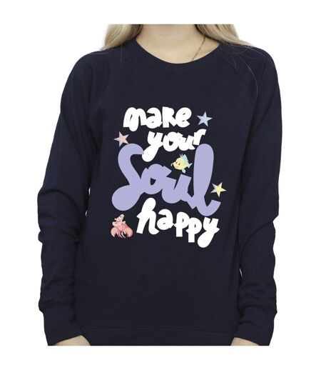 Disney - Sweat THE LITTLE MERMAID HAPPY - Femme (Bleu marine) - UTBI23452