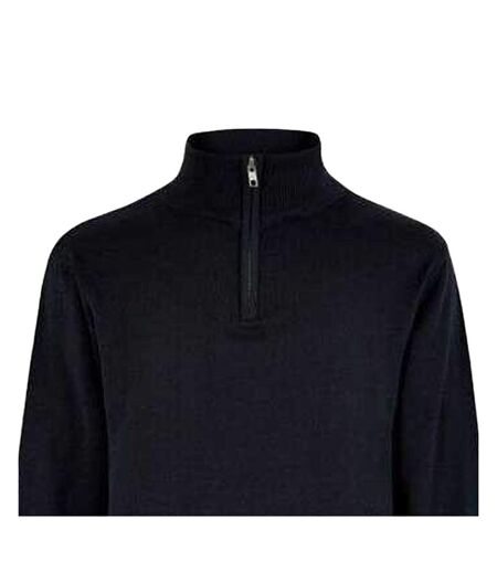 Mens Arundel Quarter Zip Sweater Top Navy Kustom Kit