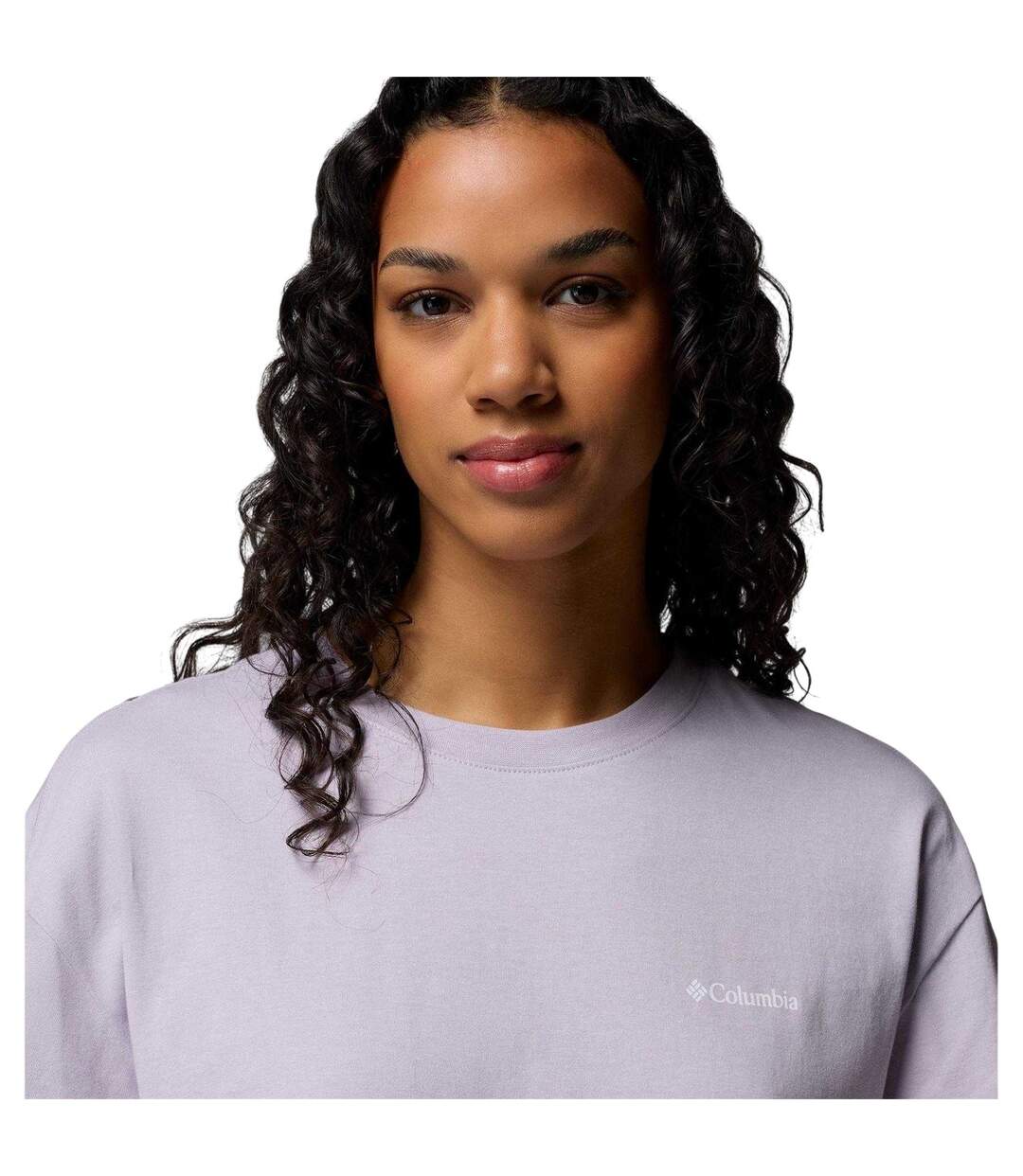 Womens/ladies Floral Oversized T-shirt Lavender Columbia-3